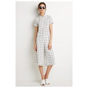 SOLD OFF APP • Vintage Look Windowpane Culottes Coord Set